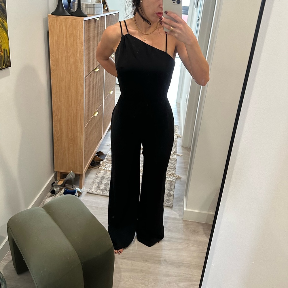 Mango Black Asymmetrical Jumpsuit